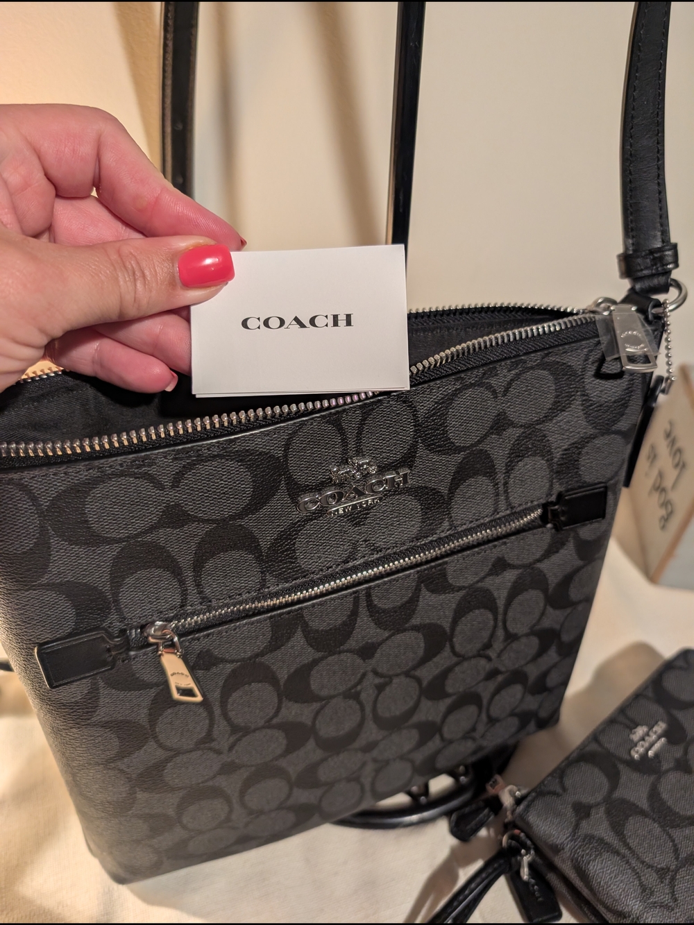 Coach Rowan Black Crossbody File Bag With Matching Wallet NWOT - Picture 7 of 11